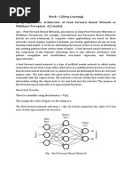 Week - 5 (Deep Learning) Q. 1) Explain The Architecture of Feed Forward Neural Network or Multilayer Perceptron. (12 Marks)