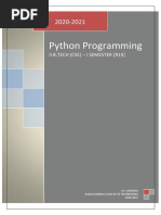 Python Programming: Ii B.Tech (Cse) - I Semester (R19)