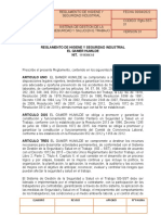 Reglamento de Higiene y Seguridad Industrial