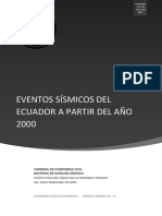 Antecedentes Sísmicos en El Ecuador (Año 2000 Hasta La Actualidad)