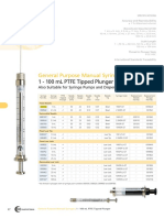 General Purpose Manual Syringes - : 1 - 100 ML PTFE Tipped Plunger