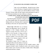 Theory of Linguistic Relationship of Sepir-Uorf