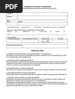 Standard Occupancy Agreement: Furnished (If Furnished, An Inventory Can Be Attached)