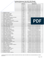 Department Allocation (1st Run) of Candidates (Engineering & URP)