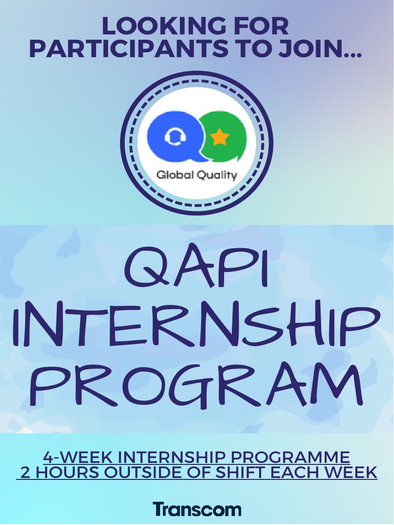 QAPI Intership Poster | PDF