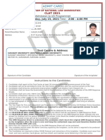 CLAT 2021 Admit Card