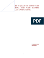 A Case Study On Quality of Ground Water Near Municipal Solid Waste Dumpsites (Jeedimetla and Lower Tank Bund)