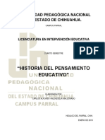 Historia del pensamiento educativo UPN Chihuahua