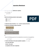 Mathematics Preparation Worksheet