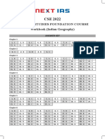 General Studies Foundation Course Workbook (Indian Geography)