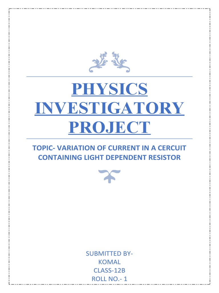 Current Variation in LDR Circuits | PDF | Electrical Resistivity And ...