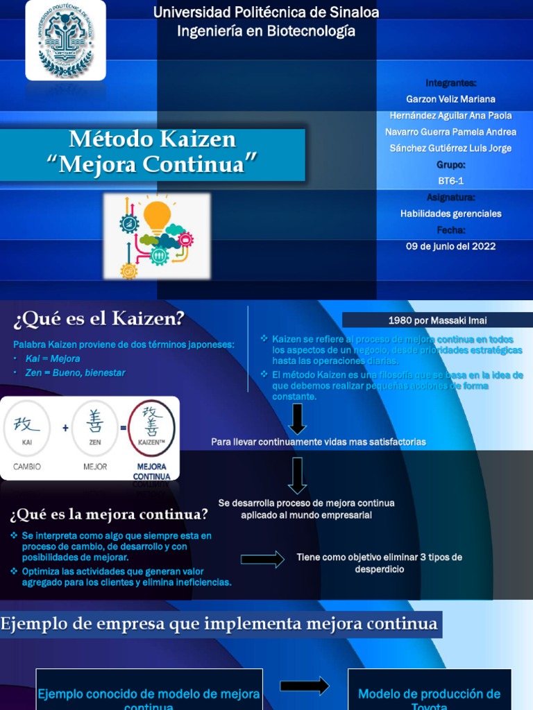 Kaizen: Mejora Continua Empresarial | PDF | Gestión de proyectos | Business
