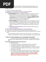 Assessment Class Study Guide