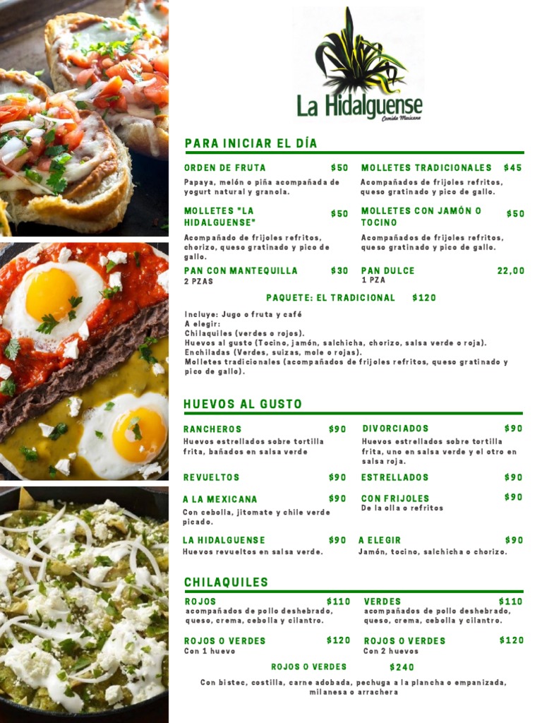 Menú La Hidalguense PDF Postres Cocina latinoamericana