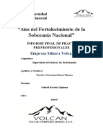 Informe Final de Prácticas Pre Profesionales - Volcan