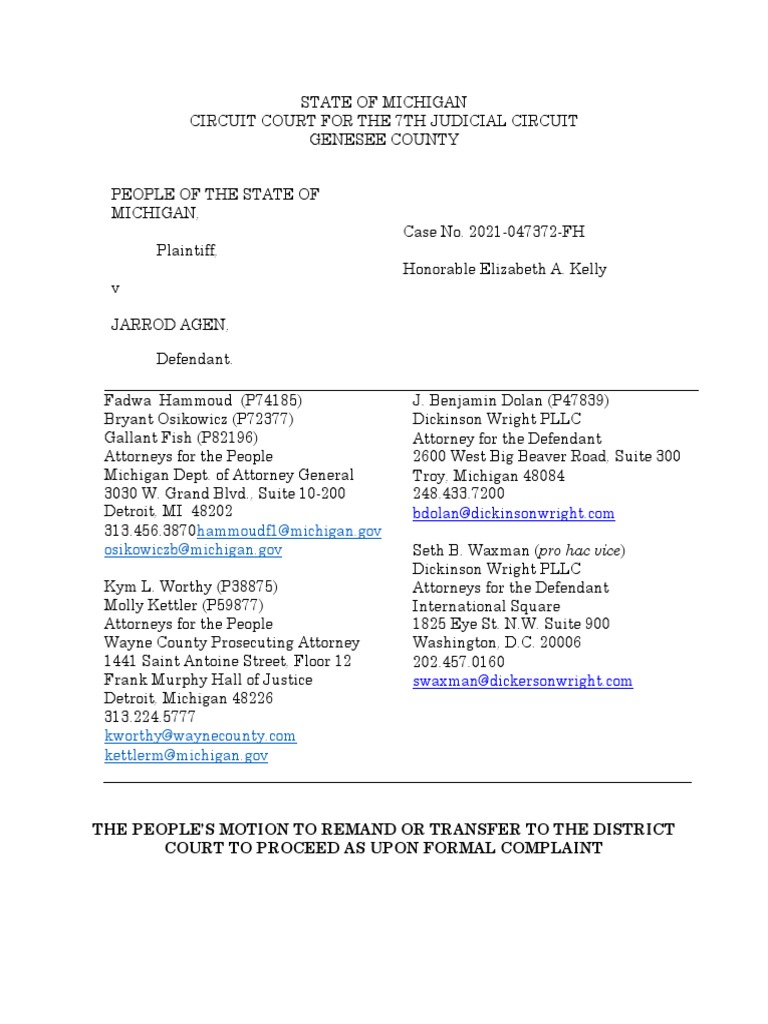 Flint Criminal Prosecution Motions July 1 (AG's OFFICE) PDF