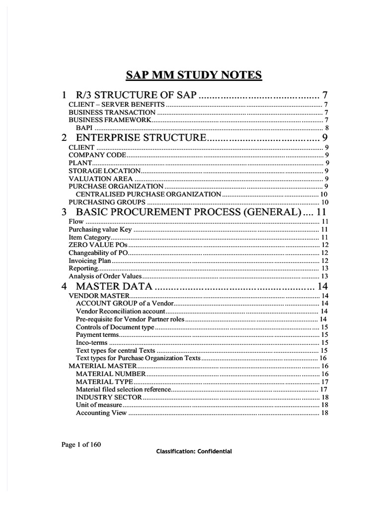 Best Study Notes For Sap MM | PDF | Object (Computer Science) | Invoice