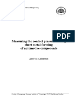 Measuring The Contact Pressure During Sheet Metal Forming of Automotive Components