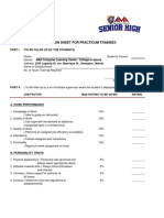 Evaluation Sheet For Practicum Trainees: (To Be Filled Up by The Students)