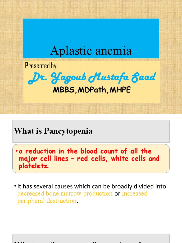 Aplastic Anemia PDF Anemia Bone Marrow