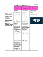 Mariah Brown-Classroom Behavior and Management Plan