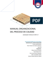 Manual Organizacional Del Proceso de Calidad
