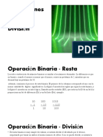 Operaciones Binarias-Resta - División