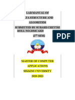 Lab Manual of Data Structure and Algorithm Submitted by Subash Chettri ROLL NO:20MCA020 (2 Sem)