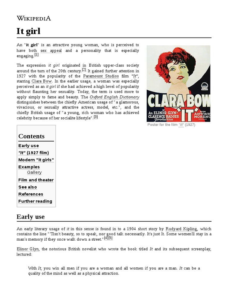 It Girl: Early Use Modern 