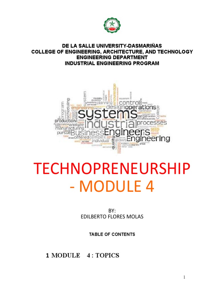 Technopreneurship: - Module 4 | PDF | Marketing | Sales
