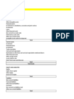 ASSETS AND LIABILITIES BALANCE SHEET