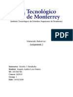 Instituto Tecnológico de Estudios Superiores de Monterrey: Materials Behavior: Assignment 1