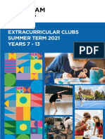 Extracurricular Clubs Summer Term 2021 YEARS 7 - 13