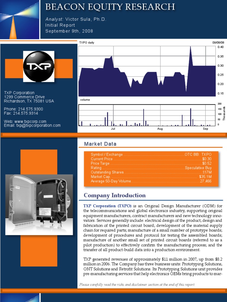 TXP Corporation: Growth and Merger Insights | PDF | Internet Access ...