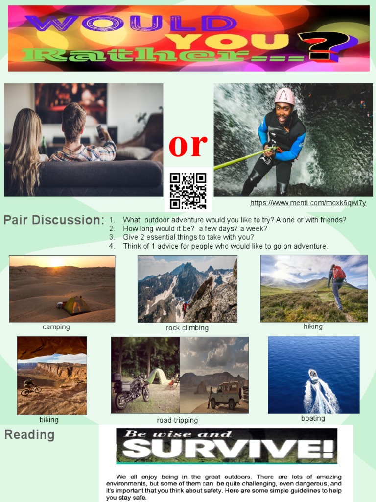 Outdoor Adventure Survival Tips | PDF | Human Communication ...