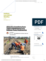 Objective Questions From Track Maintenance in in Railway Pway Engineering - CM JHA Academy - Learn Railway Signalling