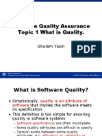 Software Quality Assurance Topic 1 What Is Quality.: Ghulam Yasin