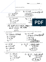 Kinematics Practice Solutions