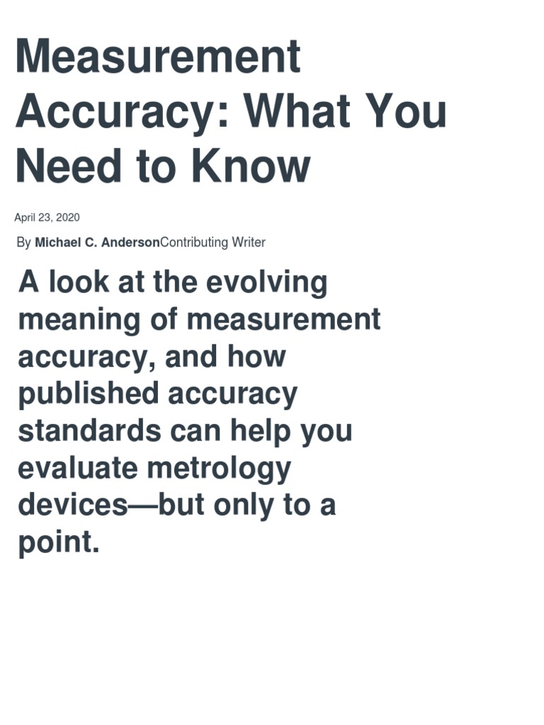 Measurement Accuracy PDF Calibration Accuracy And Precision