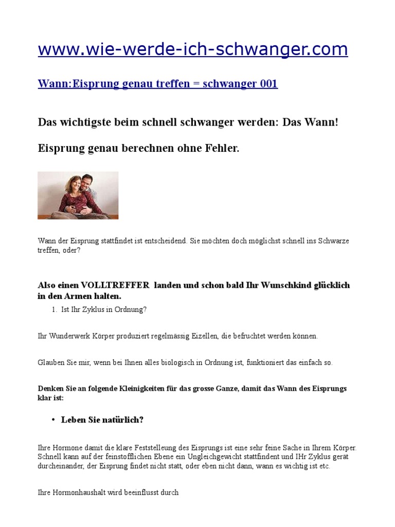 Wann Eisprung