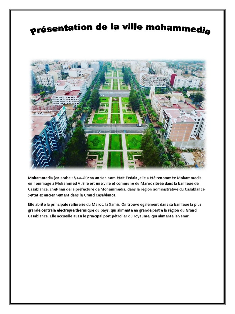 Mohammedia : Ville et Préfecture clé du Maroc | PDF | Affaires