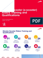 Electric Scooter (E-Scooter) Riders Training and Qualifications