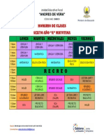 Horario de Clases - Sexto Año A Matutina