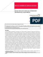 Briones, 2018. La Participación Del Psicólogo Clínico en La Promoción y Prevención de La Salud Mental