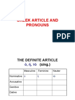 Greek Article and Pronouns