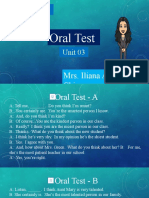 Oral Test - Unit 03