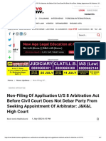 Non-Filing Of Application U/S 8 Arbitration Act Before Civil Court Does Not Debar Party From Seeking Appointment Of Arbitrator