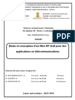 Etude Et Conce Ption D'un Filtre RF ULB Pour Des Applications en Télécommunications