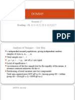 ANOVA One-way Analysis and Chi-square Tests