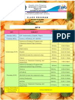 Class Program Grade III-Durian S.Y. 2021-2022 Set B: D E Region XII Cotabato Division Banisilan North District